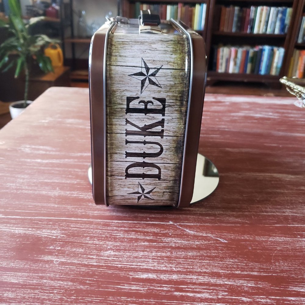 John Wayne Retro Metal Lunch Box - "The Duke" - Cowboy - Patriotic - Picture 7 of 10